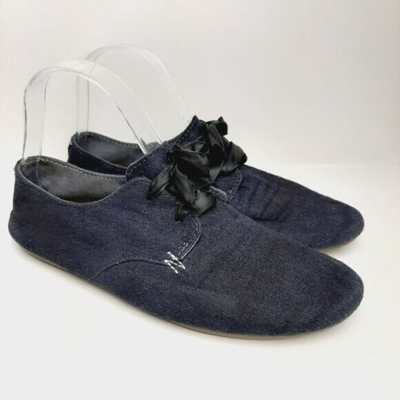 SANUK Bianca TX Comfy Lace-Up Textile Flat Shoes Navy Sz 7.5 - Picture 2 of 12